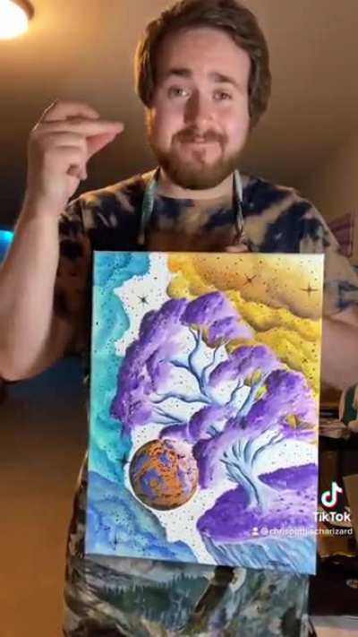 My most recent painting “Negative Space” using an inverted color palette. Acrylic 12x16”