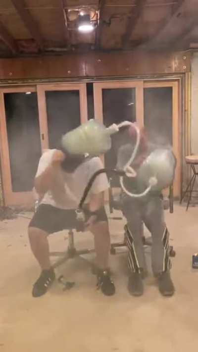 Inhaling smoke
