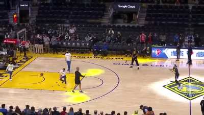Steph Curry's pregame shooting routine.