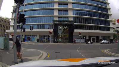 Angry pedestrian