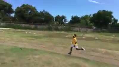 That kid was waiting for his time to run, and run he did ?