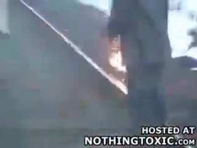 Kid play with fire