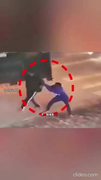 The guys running towards the truck after the accident to help the driver are being bros too