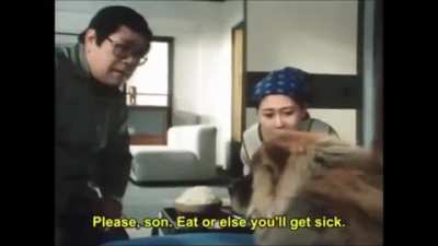 Family caring for their sick child