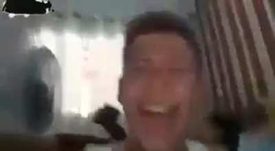 You talking to the camera and I hit the fan