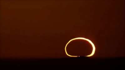 The Moon Blocking the Sun at sunrise