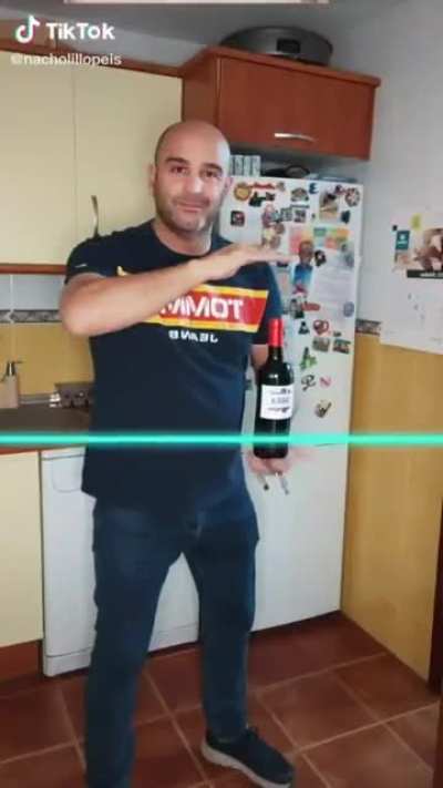 To make the wine bottle “float” for tiktok