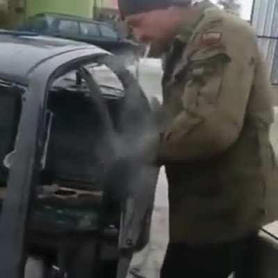 WCGW "starting" a burnt out car.