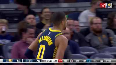 [Highlight] Gobert gives Haliburton a mile of space as he knocks down a wide open 3