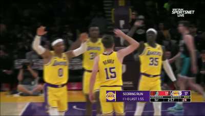 [Highlight] Austin Reaves electrifies the crowd with a steal and then a 2 handed dunk