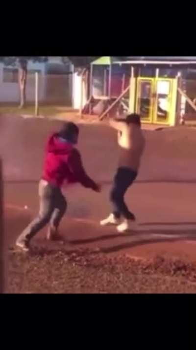 Trying to start a fight with a man who has a glass bottle