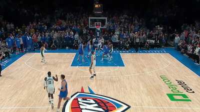 [Highlight] Luka finds Maxi at the top of the key for the dagger 3, with a beautiful no-look behind the back pass triple teamed