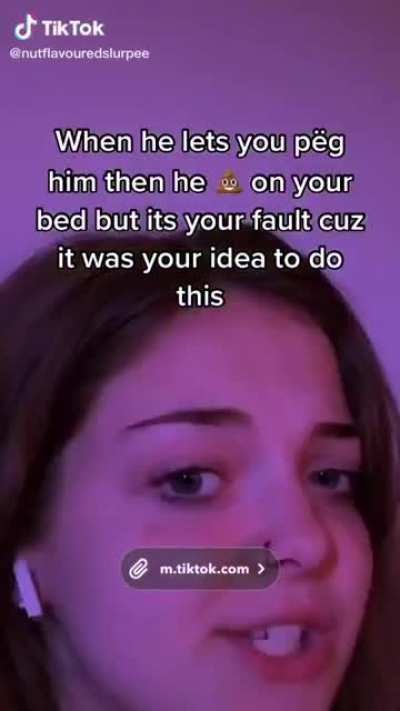 “When he lets you peg him then he ? on the bed” ?