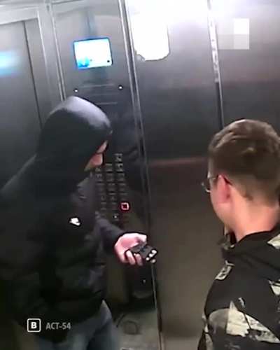 WCGW firing a flare in an elevator