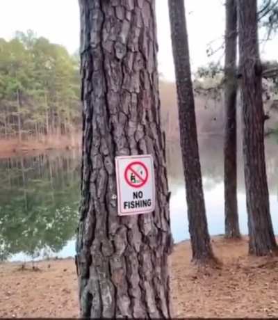 No sitting while fishing ?