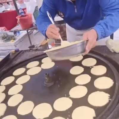 Street vendor making pancakes