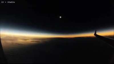 A Solar Eclipse happening Mid-flight