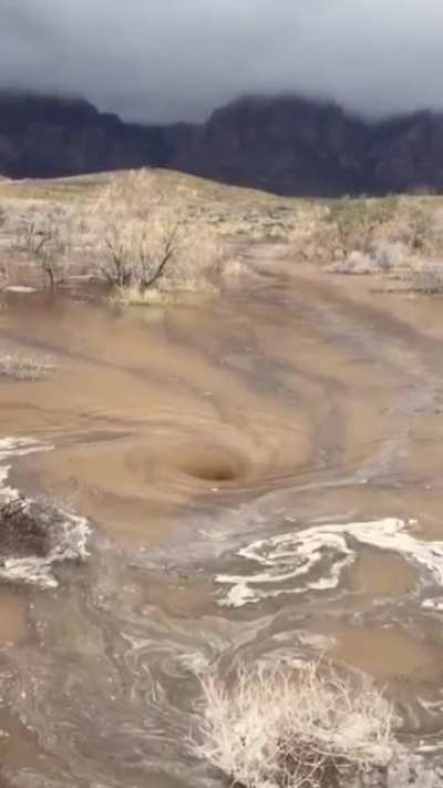 ? Whirlpools forming in the deserts around Las Vegas after heavy rains ?
