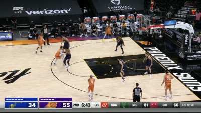 [Highlight] Mikal Bridges flies for the throw down on the fast break and then hits the step back triple