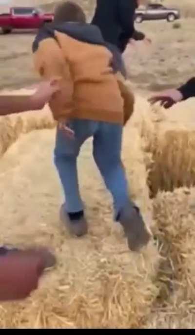 Hay maze in Idaho on fire.