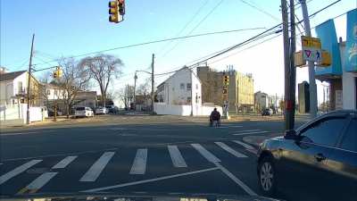 Guy in the wheelchair barely escapes being run over