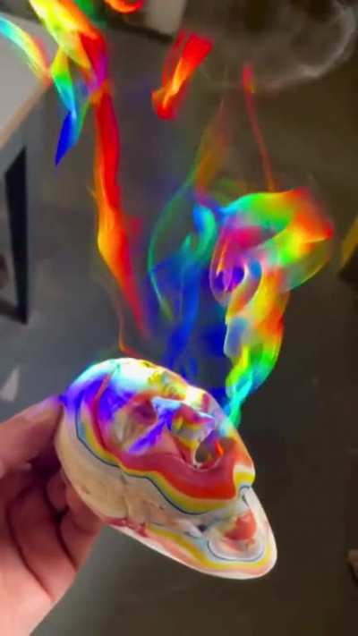 Smoke in a prism bent sunbeam