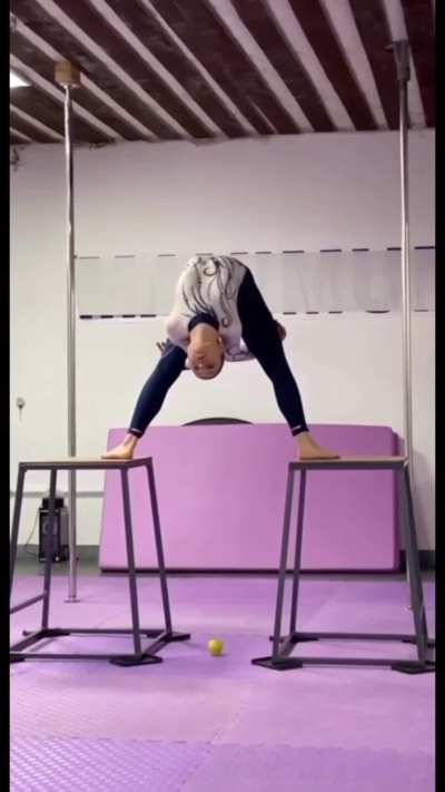 In Poltava, Kharkiv native Vlada Kalashnikova set a National Record of Ukraine by picking up an apple with her teeth while performing a backbend, from the highest platform ever achieved in this discipline.