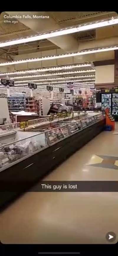 tonight this guy drove his car into the supermarket ?