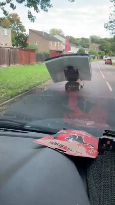 Not a car but surely this still must qualify. Followed today in Northampton
