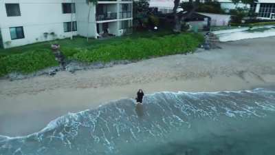 With a trained eye you may see the moment the drone loses stability