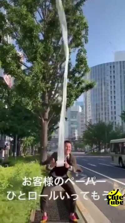 man playing toilet paper