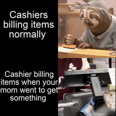 Cashier : I am SPEED !!