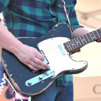 Skilled guitarist makes his guitar sing and almost duplicate the sound of a violin