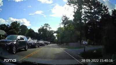 Blind left hand turn