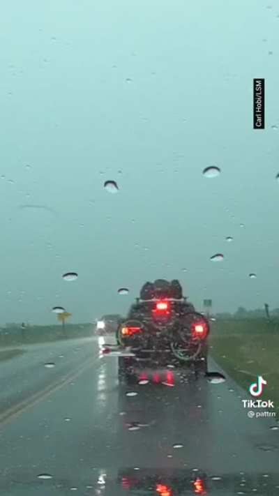 A Car got hit by lighting twice.