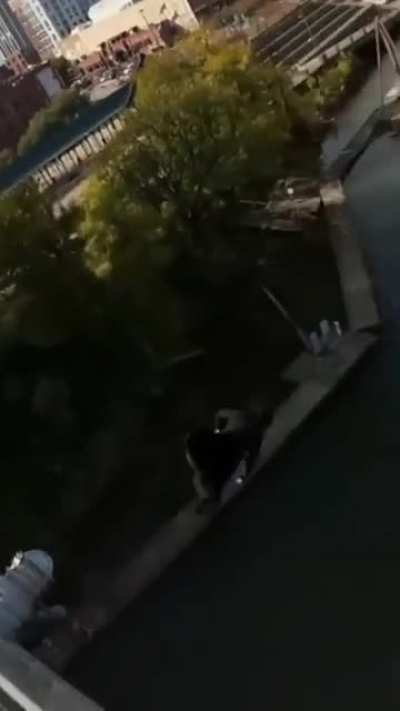Superhero doing stunts on the side for extra money