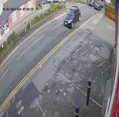 to drive over a pothole