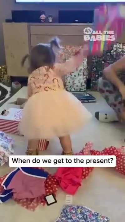 Can't believe they gave her a whole bag of nothing.
