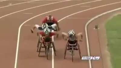 so much happening during this wheelchair crash