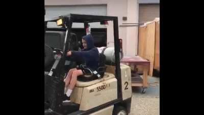 teaching your child how to operate a fork-lift, WCGW?
