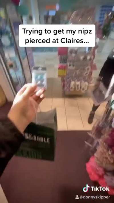 It’s so cringy watching this TikToker try to get his nipples pierced at Claire’s...