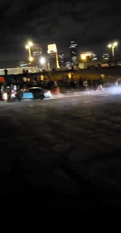 G35 fails to drift and plows into crowd.