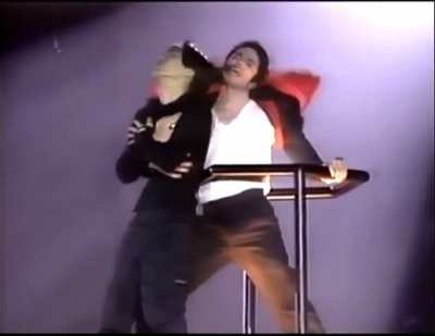 Michael Jackson did a concert in Seoul in 1996 and a fan climbed the crane up to him. MJ held him tightly to prevent him from falling, all while performing Earth Song