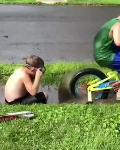 Playing in the rain