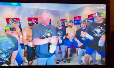 Blue jays celebrating
