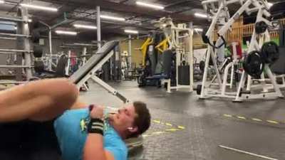 Dumbell chest press on a yoga ball was his biggest mistake