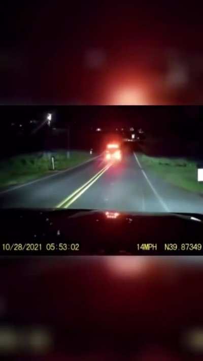 He was comin' in hot ?? I'm glad somebody caught this on a dash camera!