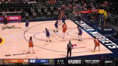 [Highlight] Booker walks back to the corner lulling Jokic to sleep and splashes the 3