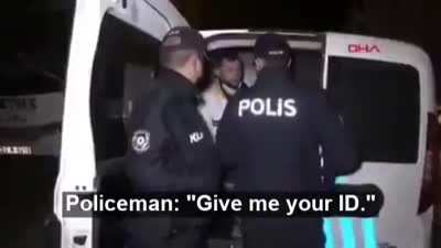 Drunk man vs Police officer