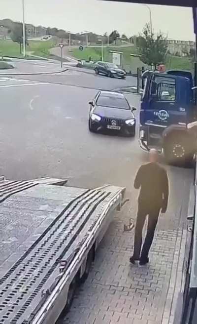 Car in trucks blind spot